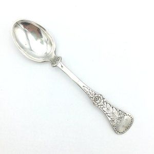 MAGNUS AASE Flat Rose five o'clock teaspoon - vtg sterling Norway replacement
